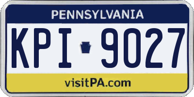 PA license plate KPI9027