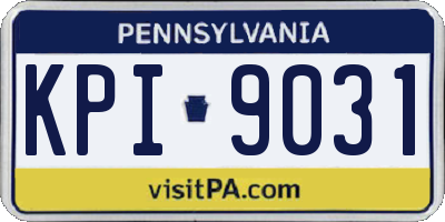 PA license plate KPI9031