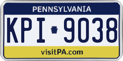 PA license plate KPI9038