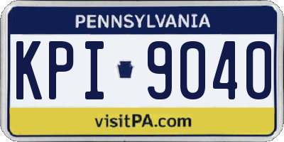 PA license plate KPI9040