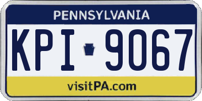 PA license plate KPI9067