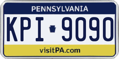 PA license plate KPI9090