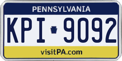 PA license plate KPI9092