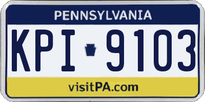 PA license plate KPI9103