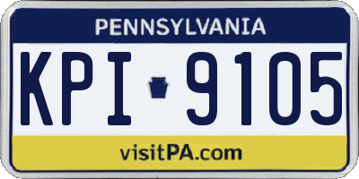PA license plate KPI9105