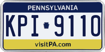 PA license plate KPI9110