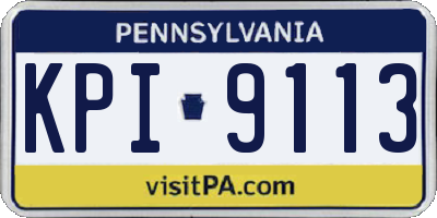 PA license plate KPI9113