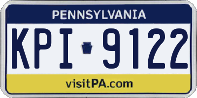 PA license plate KPI9122