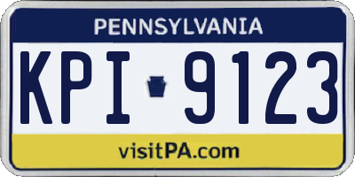 PA license plate KPI9123
