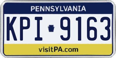 PA license plate KPI9163