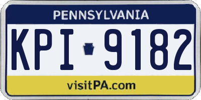 PA license plate KPI9182