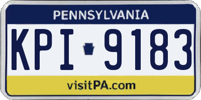 PA license plate KPI9183