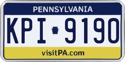 PA license plate KPI9190