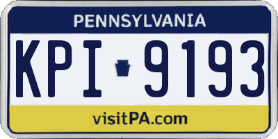 PA license plate KPI9193
