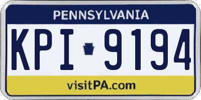 PA license plate KPI9194