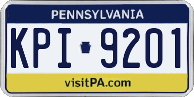 PA license plate KPI9201