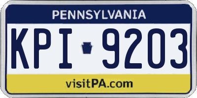 PA license plate KPI9203
