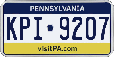 PA license plate KPI9207