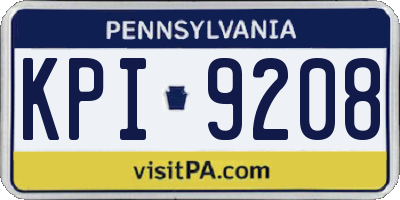 PA license plate KPI9208