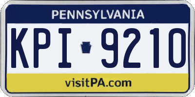 PA license plate KPI9210