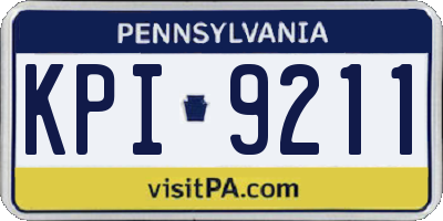 PA license plate KPI9211