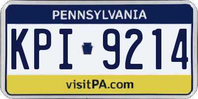 PA license plate KPI9214