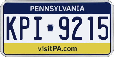 PA license plate KPI9215
