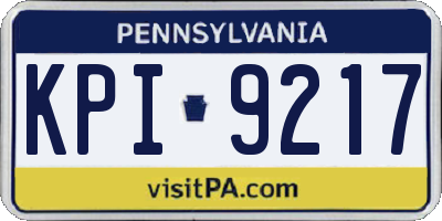 PA license plate KPI9217