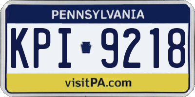 PA license plate KPI9218