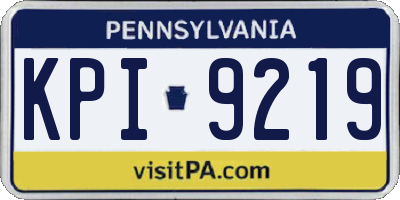 PA license plate KPI9219
