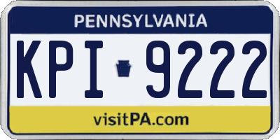 PA license plate KPI9222