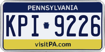 PA license plate KPI9226