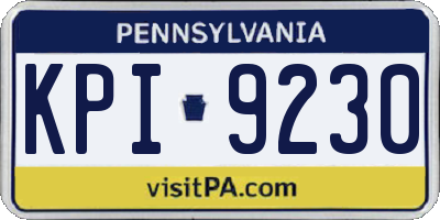 PA license plate KPI9230