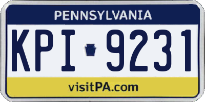 PA license plate KPI9231