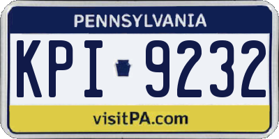 PA license plate KPI9232