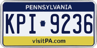 PA license plate KPI9236