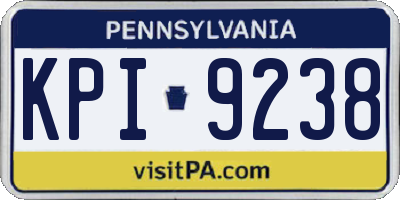 PA license plate KPI9238