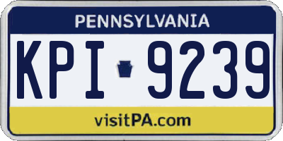 PA license plate KPI9239
