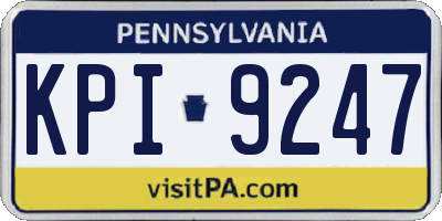 PA license plate KPI9247