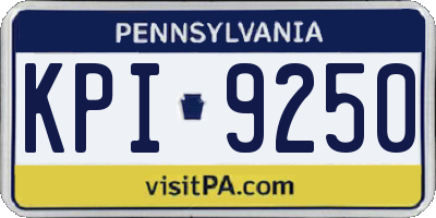 PA license plate KPI9250