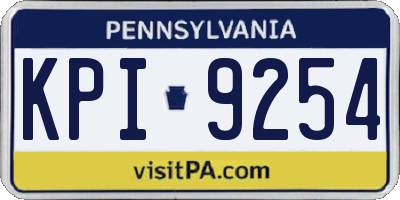 PA license plate KPI9254