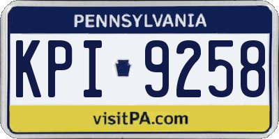 PA license plate KPI9258