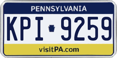 PA license plate KPI9259