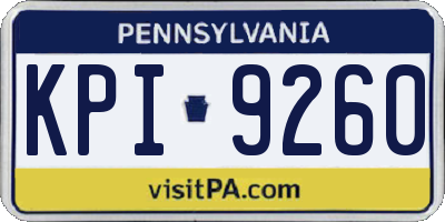 PA license plate KPI9260