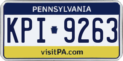 PA license plate KPI9263