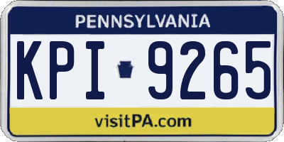PA license plate KPI9265