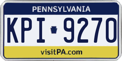 PA license plate KPI9270