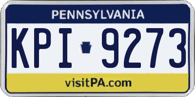 PA license plate KPI9273