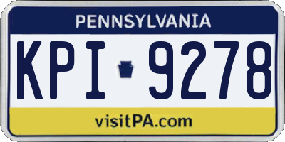 PA license plate KPI9278