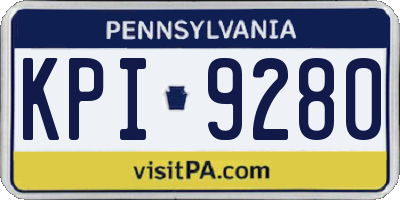 PA license plate KPI9280